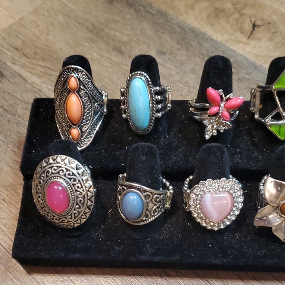 Colorful Statement Rings Set - Picture 3 of 4